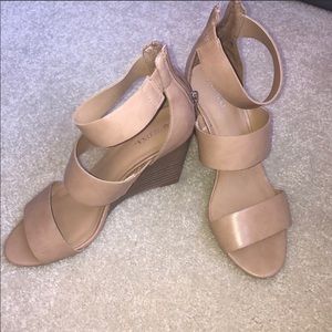 Nude dress sandal wedges